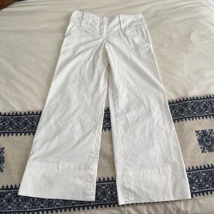 Burberry White Cotton Cropped Wide Leg Pants - Size 6